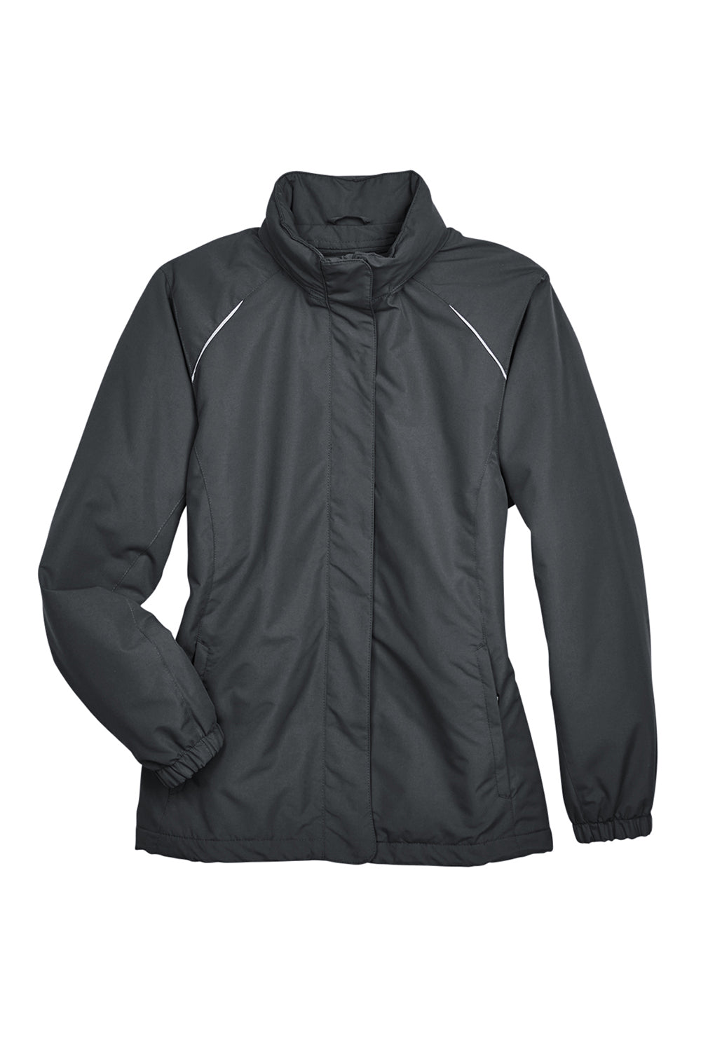 Core 365 78224 Womens Profile Water Resistant Full Zip Hooded Jacket Carbon Grey Flat Front