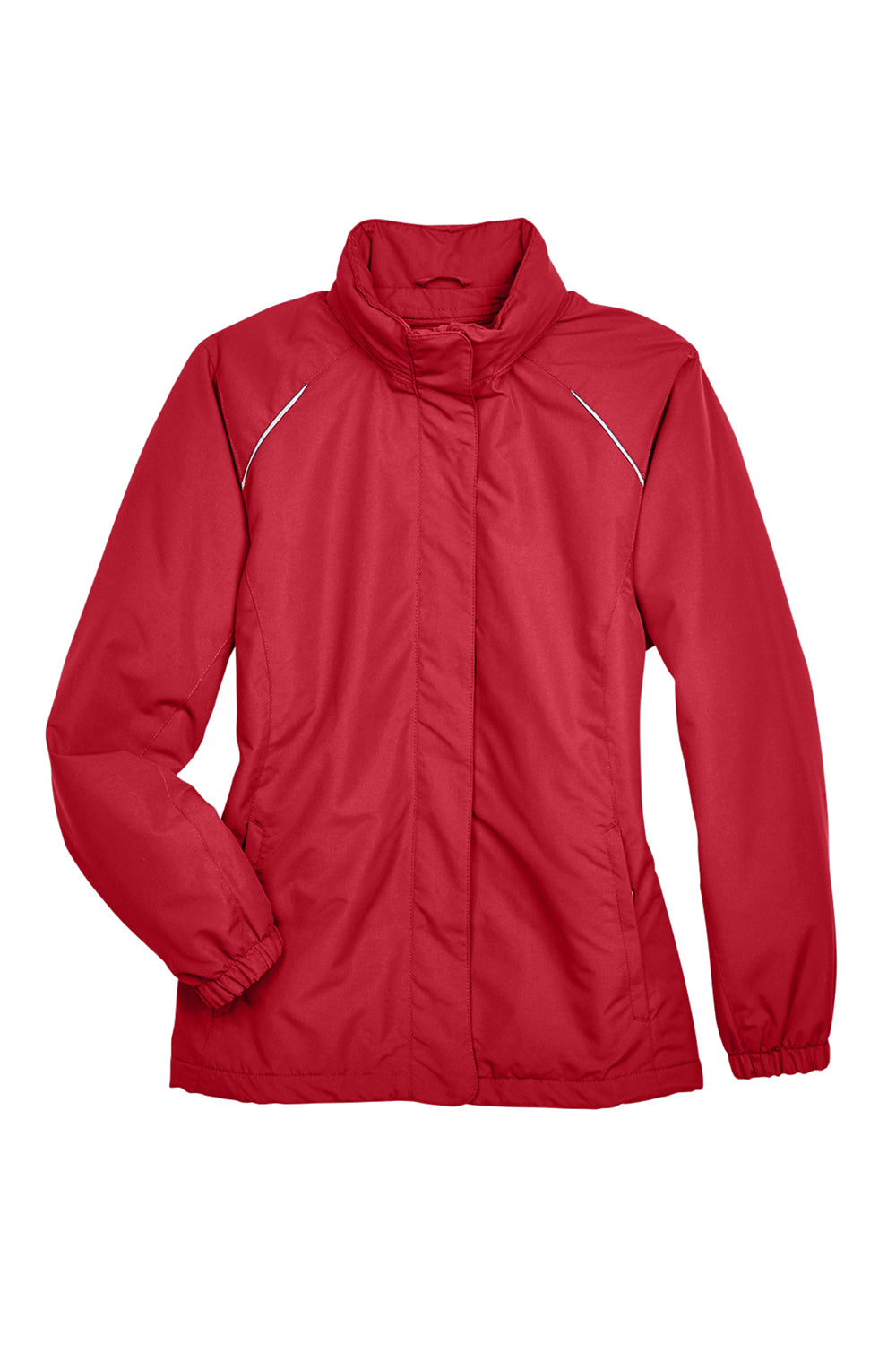 Core 365 78224 Womens Profile Water Resistant Full Zip Hooded Jacket Classic Red Flat Front