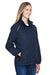 Core 365 78224 Womens Profile Water Resistant Full Zip Hooded Jacket Classic Navy Blue Model 3q