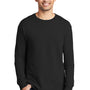 Port & Company Mens Beach Wash Long Sleeve Crewneck T-Shirt - Black