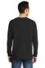 Port & Company PC099LS Mens Beach Wash Long Sleeve Crewneck T-Shirt Black Model Back