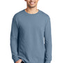 Port & Company Mens Beach Wash Long Sleeve Crewneck T-Shirt - Denim Blue