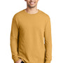 Port & Company Mens Beach Wash Long Sleeve Crewneck T-Shirt - Dijon Yellow