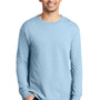 Port & Company Mens Beach Wash Long Sleeve Crewneck T-Shirt - Glacier Blue