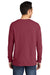 Port & Company PC099LS Mens Beach Wash Long Sleeve Crewneck T-Shirt Merlot Red Model Back