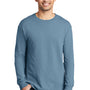 Port & Company Mens Beach Wash Long Sleeve Crewneck T-Shirt - Mist Blue