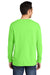 Port & Company PC099LS Mens Beach Wash Long Sleeve Crewneck T-Shirt Neon Green Model Back