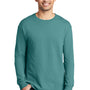 Port & Company Mens Beach Wash Long Sleeve Crewneck T-Shirt - Peacock Green