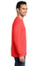 Port & Company PC099LS Mens Beach Wash Long Sleeve Crewneck T-Shirt Poppy Red Model Side