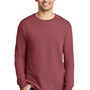 Port & Company Mens Beach Wash Long Sleeve Crewneck T-Shirt - Red Rock