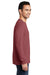 Port & Company PC099LS Mens Beach Wash Long Sleeve Crewneck T-Shirt Red Rock Model Side