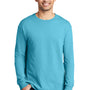 Port & Company Mens Beach Wash Long Sleeve Crewneck T-Shirt - Tidal Wave Blue