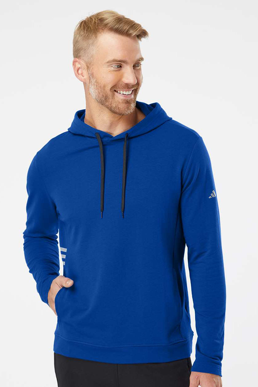 Adidas A450 Mens Hooded Sweatshirt Hoodie Collegiate Royal Blue Model Front