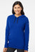 Adidas A451 Womens Hooded Sweatshirt Hoodie Collegiate Royal Blue Model Front