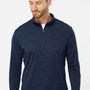 Adidas Mens Moisture Wicking 1/4 Zip Sweatshirt - Collegiate Navy Blue Melange