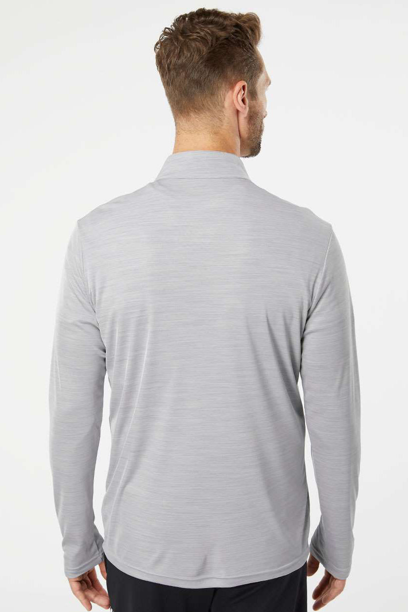 Adidas A475 Mens Moisture Wicking 1/4 Zip Sweatshirt Mid Grey Melange Model Back