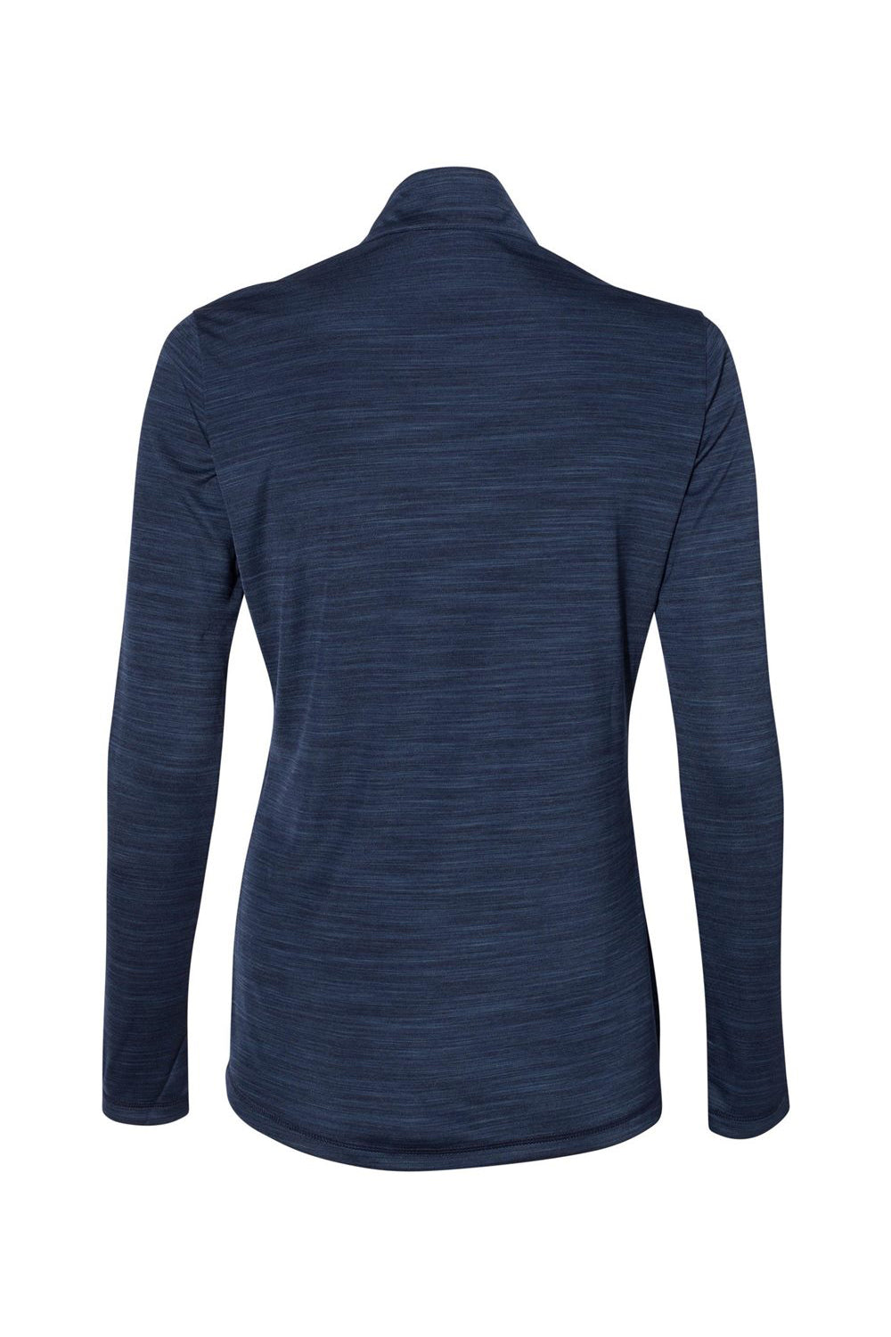 Adidas A476 Womens Moisture Wicking 1/4 Zip Sweatshirt Collegiate Navy Blue Melange Flat Back