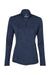 Adidas A476 Womens Moisture Wicking 1/4 Zip Sweatshirt Collegiate Navy Blue Melange Flat Front