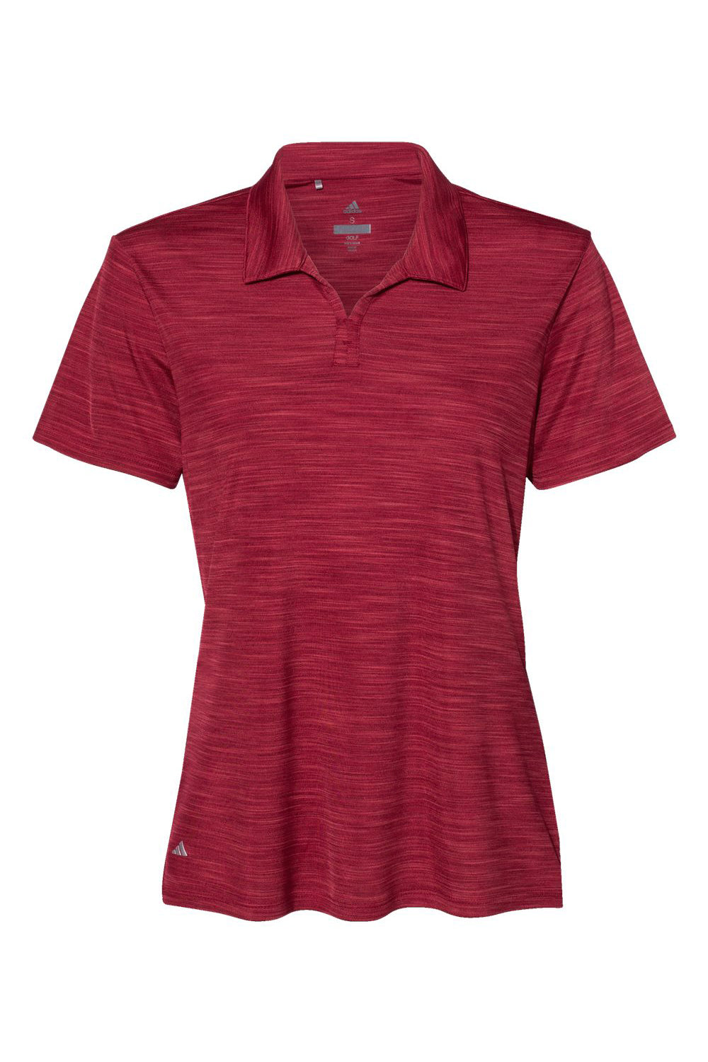 Adidas A403 Womens UPF 50+ Short Sleeve Polo Shirt Collegiate Burgundy Melange Flat Front