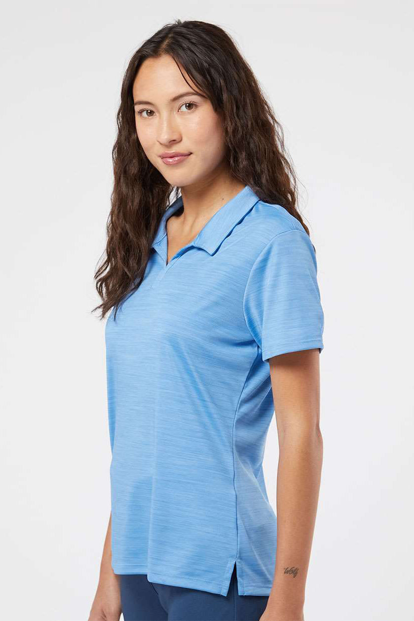 Adidas A403 Womens UPF 50+ Short Sleeve Polo Shirt Lucky Blue Melange Model Side