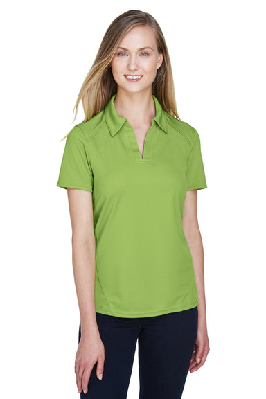 North End 78632 Womens Sport Red Performance Moisture Wicking Short Sleeve Polo Shirt Cactus Green Model Front