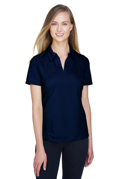 North End 78632 Womens Sport Red Performance Moisture Wicking Short Sleeve Polo Shirt Night Blue Model Front