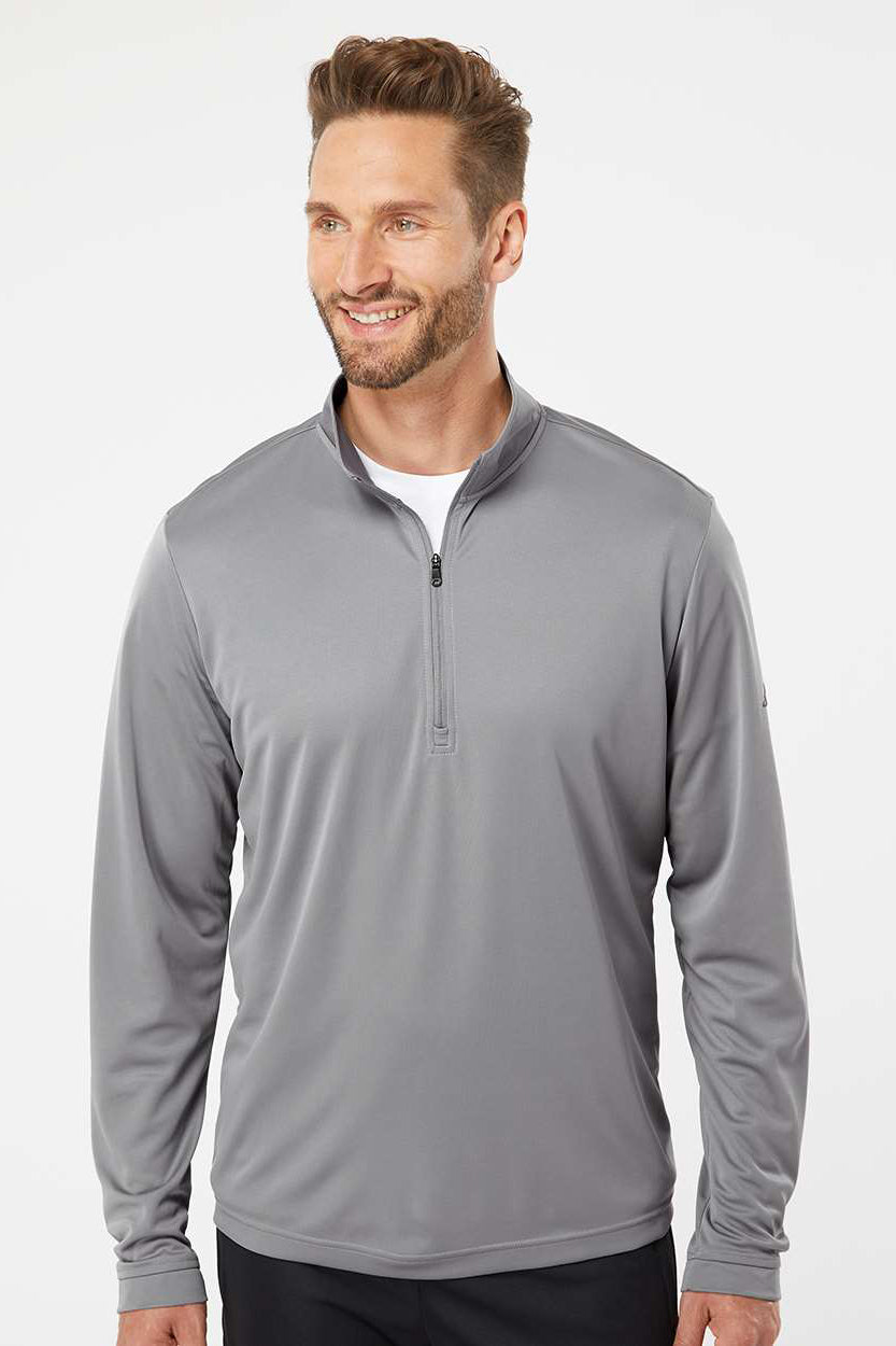 Adidas A401 Mens UPF 50+ 1/4 Zip Sweatshirt Grey Model Front