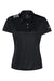 Adidas A325 Womens 3 Stripes UPF 50+ Short Sleeve Polo Shirt Black Flat Front