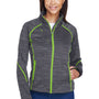 North End Womens Sport Red Flux Full Zip Jacket - Carbon Grey/Acid Green