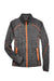 North End 78697 Womens Sport Red Flux Full Zip Jacket Carbon Grey/Orange Soda Flat Front