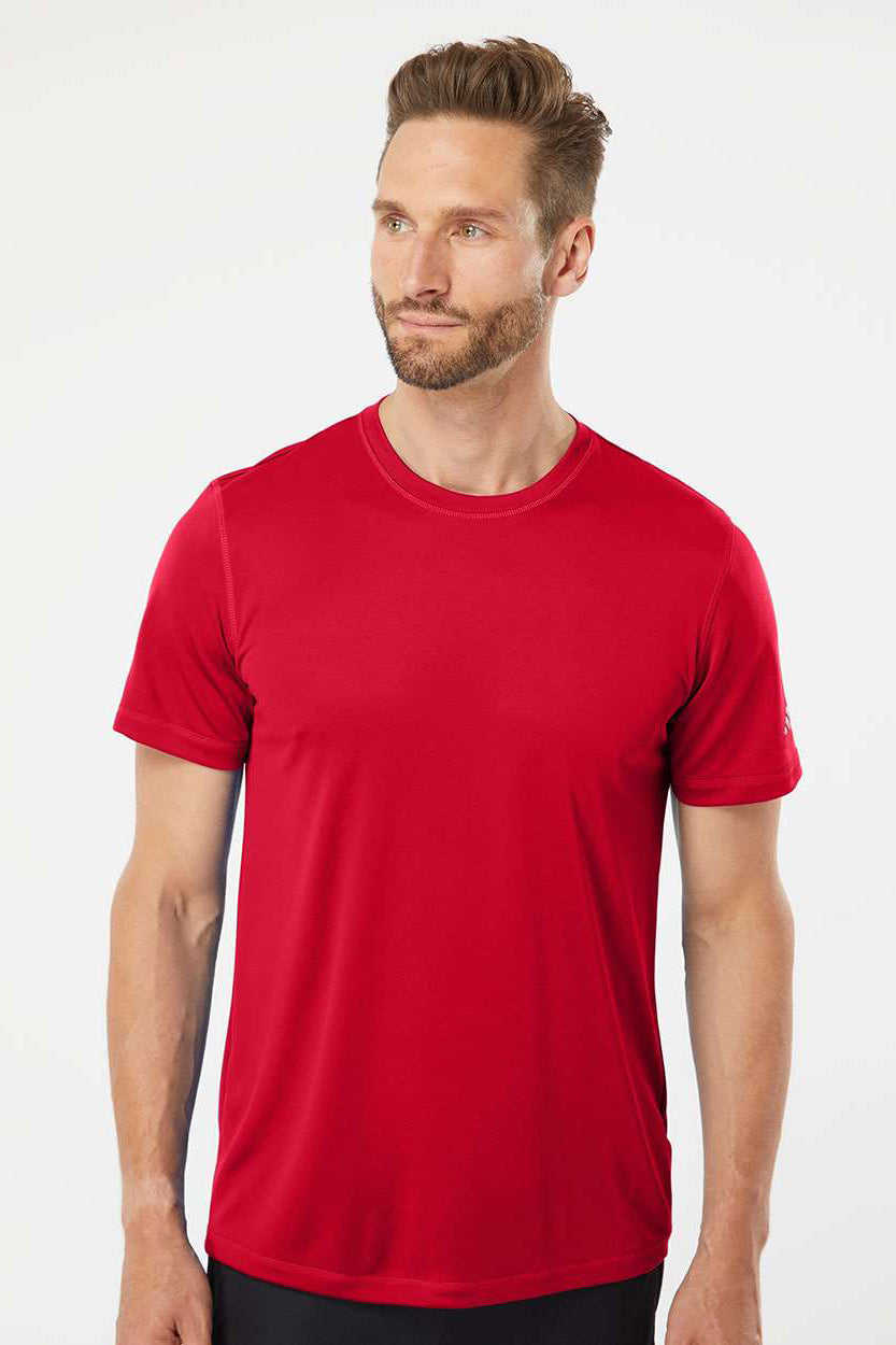 Adidas A376 Mens UPF 50+ Short Sleeve Crewneck T-Shirt Power Red Model Front