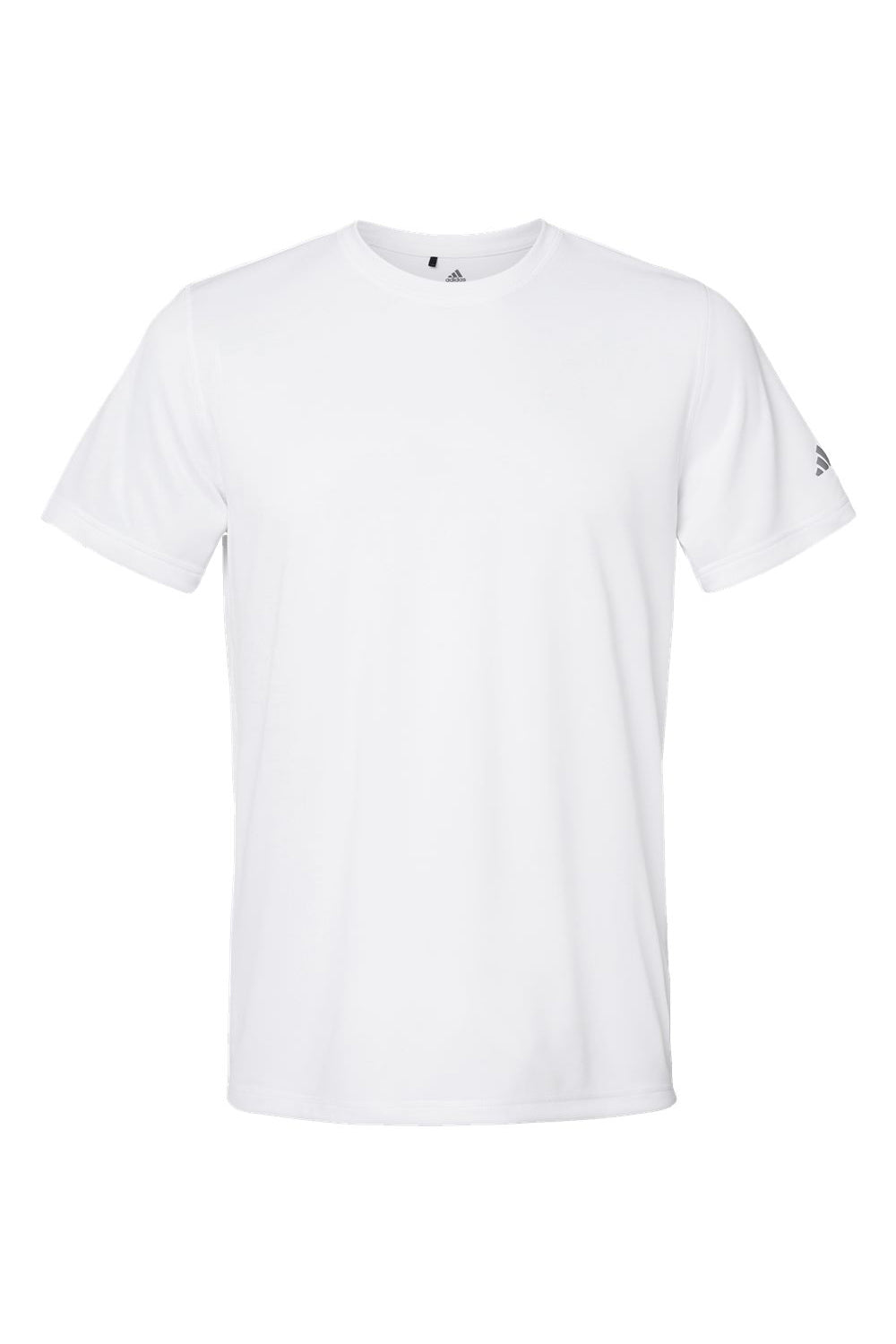Adidas A376 Mens UPF 50+ Short Sleeve Crewneck T-Shirt White Flat Front