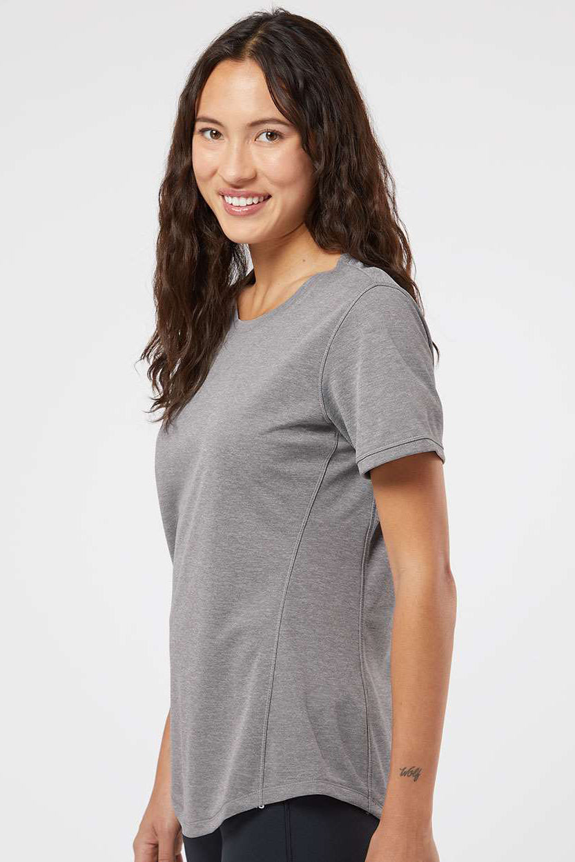 Adidas A377 Womens UPF 50+ Short Sleeve Crewneck T-Shirt Heather Grey Model Side