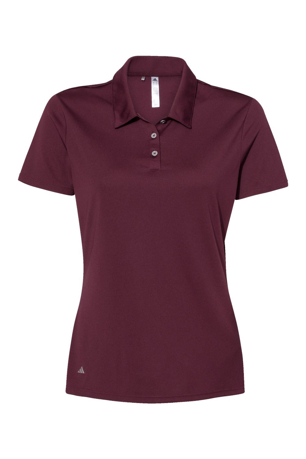 Adidas A231 Womens Performance UPF 50+ Short Sleeve Polo Shirt Maroon Flat Front