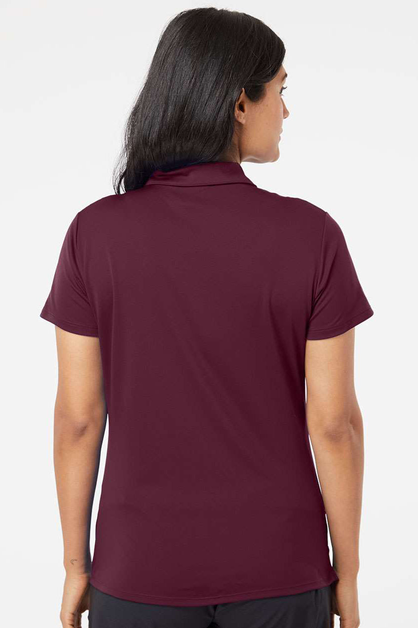 Adidas A231 Womens Performance UPF 50+ Short Sleeve Polo Shirt Maroon Model Back