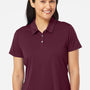 Adidas Womens Performance UPF 50+ Short Sleeve Polo Shirt - Maroon - NEW