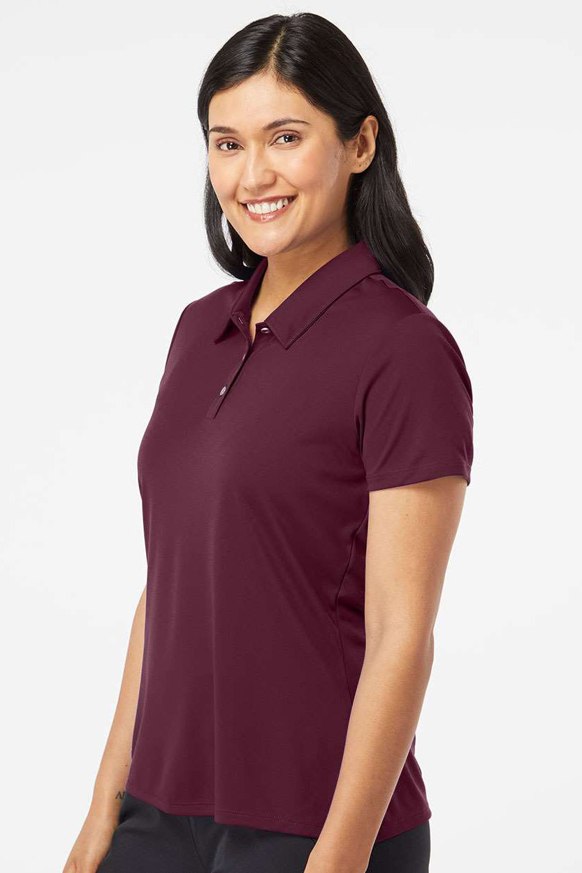 Adidas A231 Womens Performance UPF 50+ Short Sleeve Polo Shirt Maroon Model Side