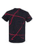 Dyenomite 200SL Mens Splatter Short Sleeve Crewneck T-Shirt Black/Red Flat Back