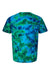Dyenomite 640LM Mens LaMer Over Dyed Crinkle Tie Dyed Short Sleeve Crewneck T-Shirt Caribbean Flat Back