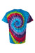 Dyenomite 200MS Mens Spiral Tie Dyed Short Sleeve Crewneck T-Shirt Festival Flat Back