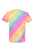 Dyenomite 200TL Mens Tilt Tie Dyed Short Sleeve Crewneck T-Shirt Dayglo Flat Back