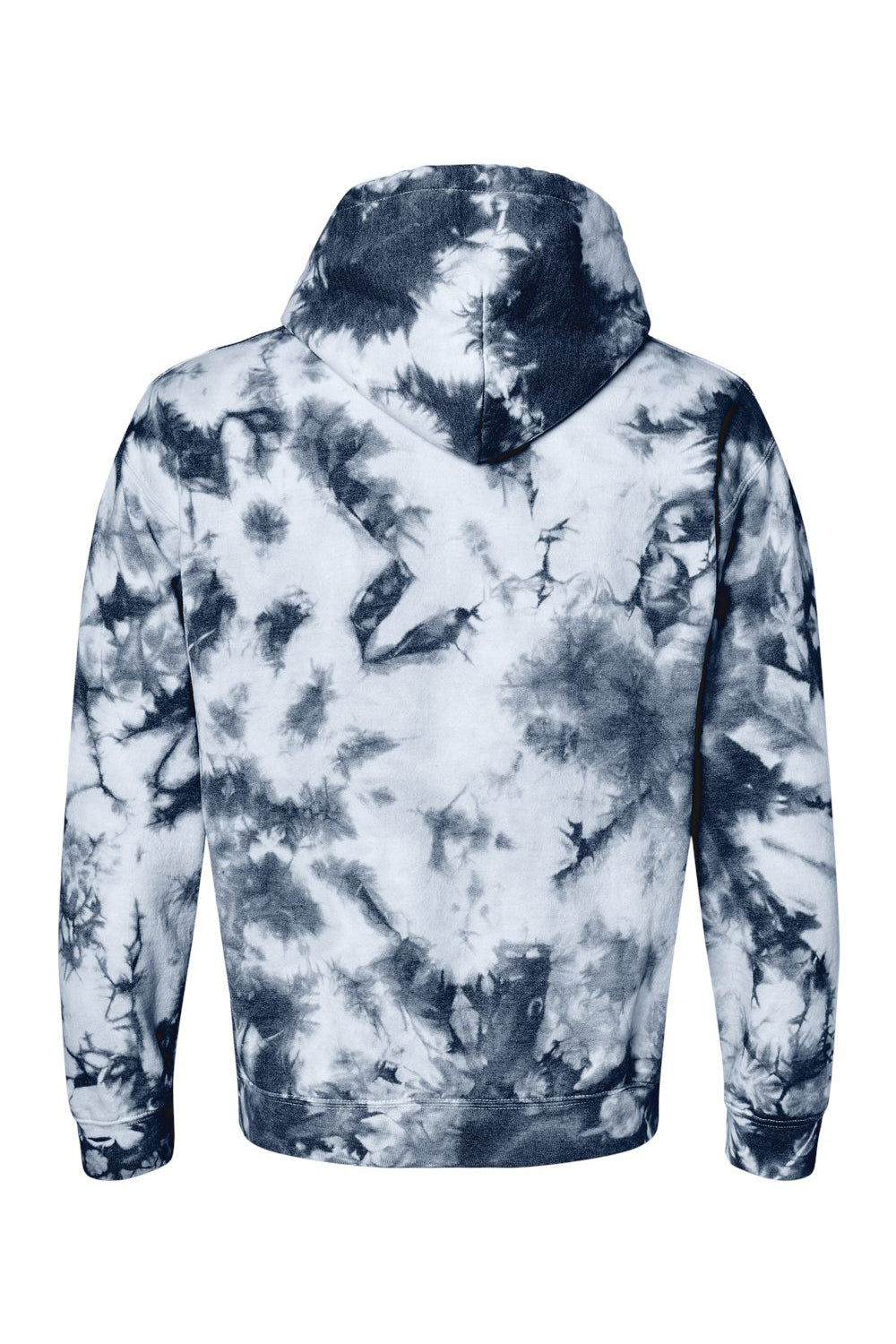 Dyenomite 680VR Mens Blended Tie Dyed Hooded Sweatshirt Hoodie Black Crystal Flat Back