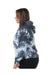 Dyenomite 680VR Mens Blended Tie Dyed Hooded Sweatshirt Hoodie Black Crystal Model Side