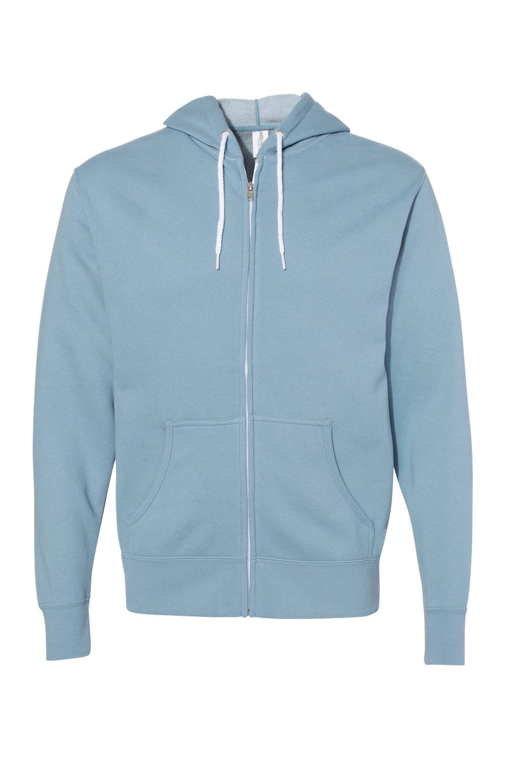 Independent Trading Co. AFX90UNZ Mens Full Zip Hooded Sweatshirt Hoodie Misty Blue Flat Front