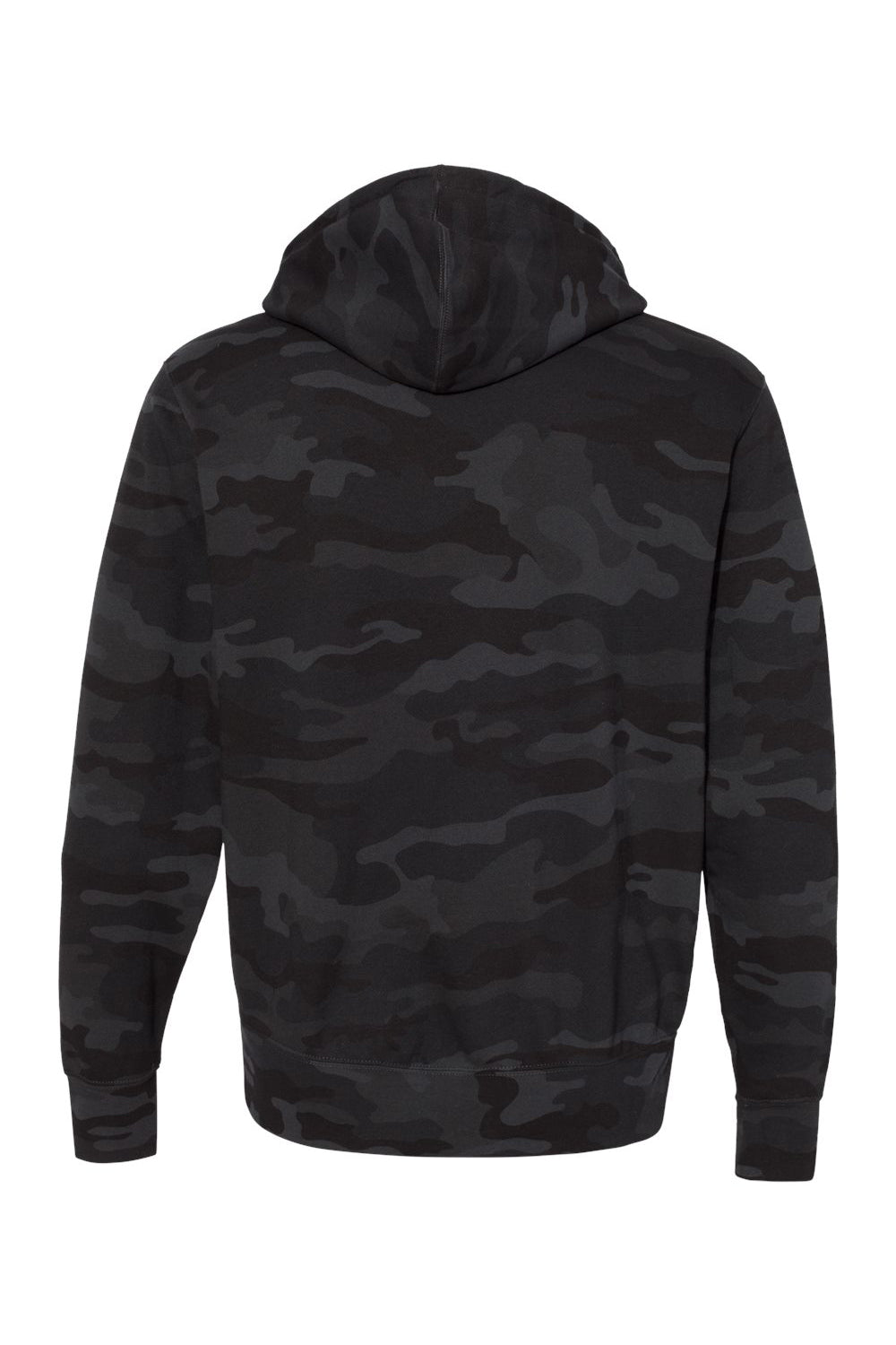 Independent Trading Co. AFX90UNZ Mens Full Zip Hooded Sweatshirt Hoodie Black Camo Flat Back