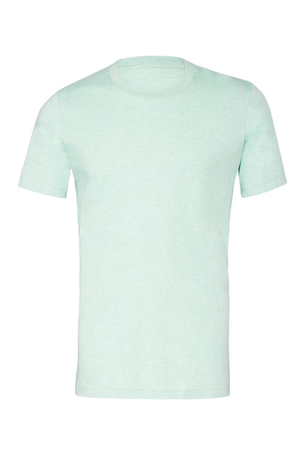 Bella + Canvas BC3001CVC/3001CVC Mens Heather CVC Short Sleeve Crewneck T-Shirt Heather Prism Mint Green Flat Front