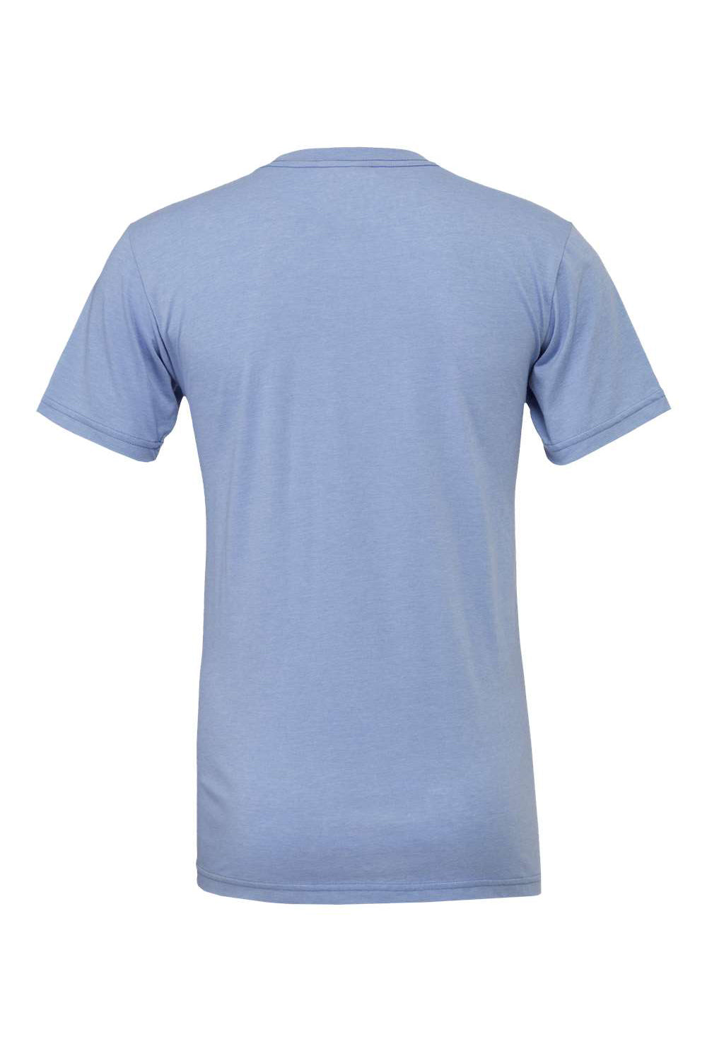 Bella + Canvas BC3001CVC/3001CVC Mens Heather CVC Short Sleeve Crewneck T-Shirt Heather Blue Flat Back