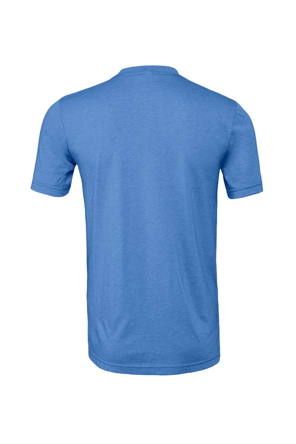 Bella + Canvas BC3001CVC/3001CVC Mens Heather CVC Short Sleeve Crewneck T-Shirt Heather Columbia Blue Flat Back