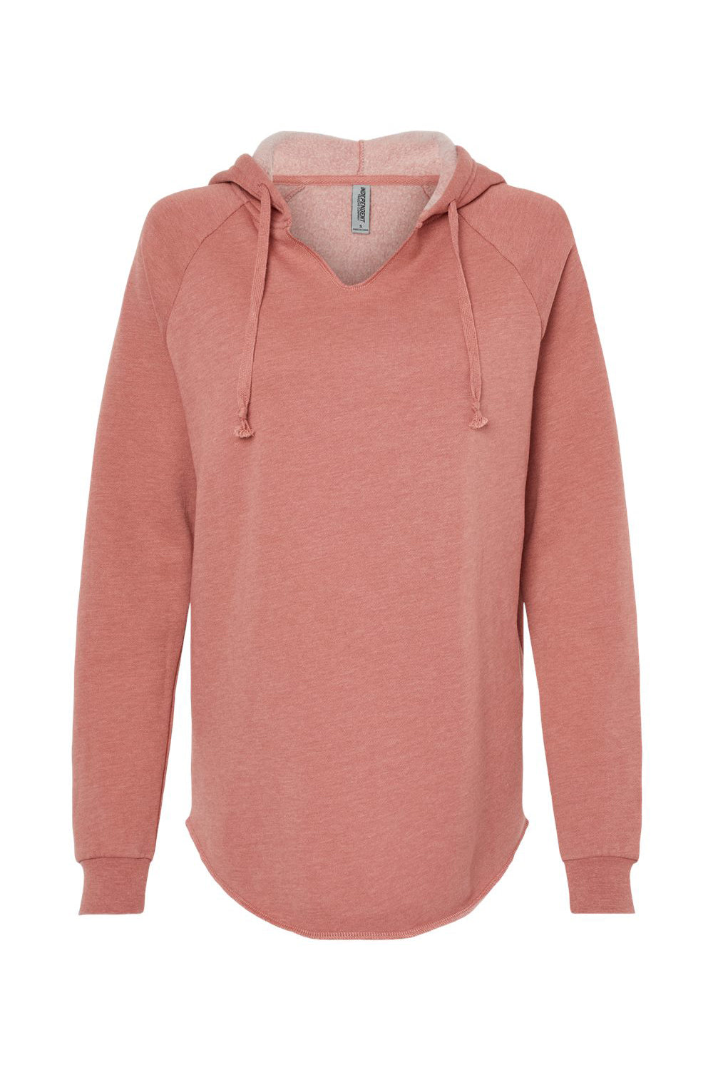 Independent Trading Co. PRM2500 Womens California Wave Wash Hooded Sweatshirt Hoodie Dusty Rose Flat Front