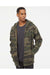 Independent Trading Co. IND4000Z Mens Full Zip Hooded Sweatshirt Hoodie Forest Green Camo Model Front